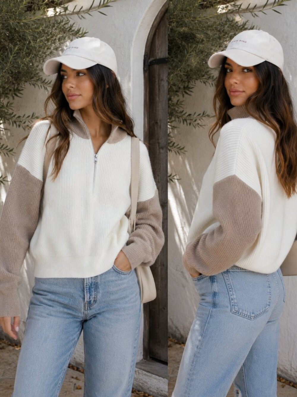 Micah Color Block Collar Half Zipper Pullover Sweater | Women's Winter Style